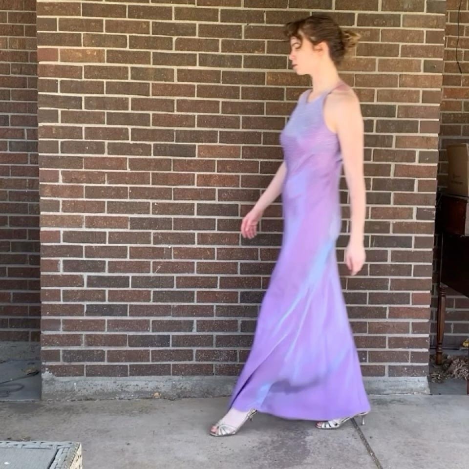 90’s Chelsea Nites Lavender Iridescent Beaded Gown Size S/M