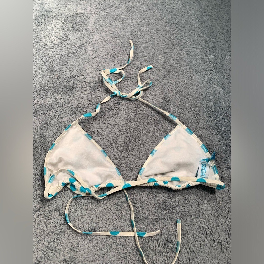 PINK Victoria’s Secret RARE Y2K blue Polka Dot Bikini Set M/L