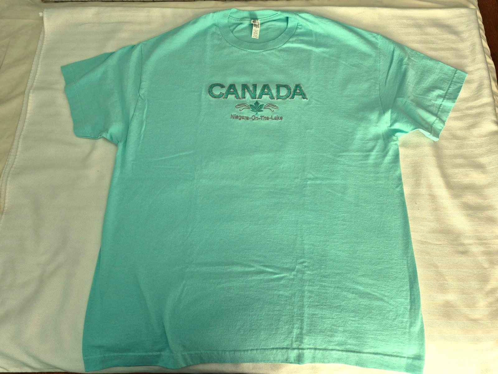 Canada Niagara On-the-Lake Souvenir T-Shirt, Sz Womens XL, Light Turquoise
