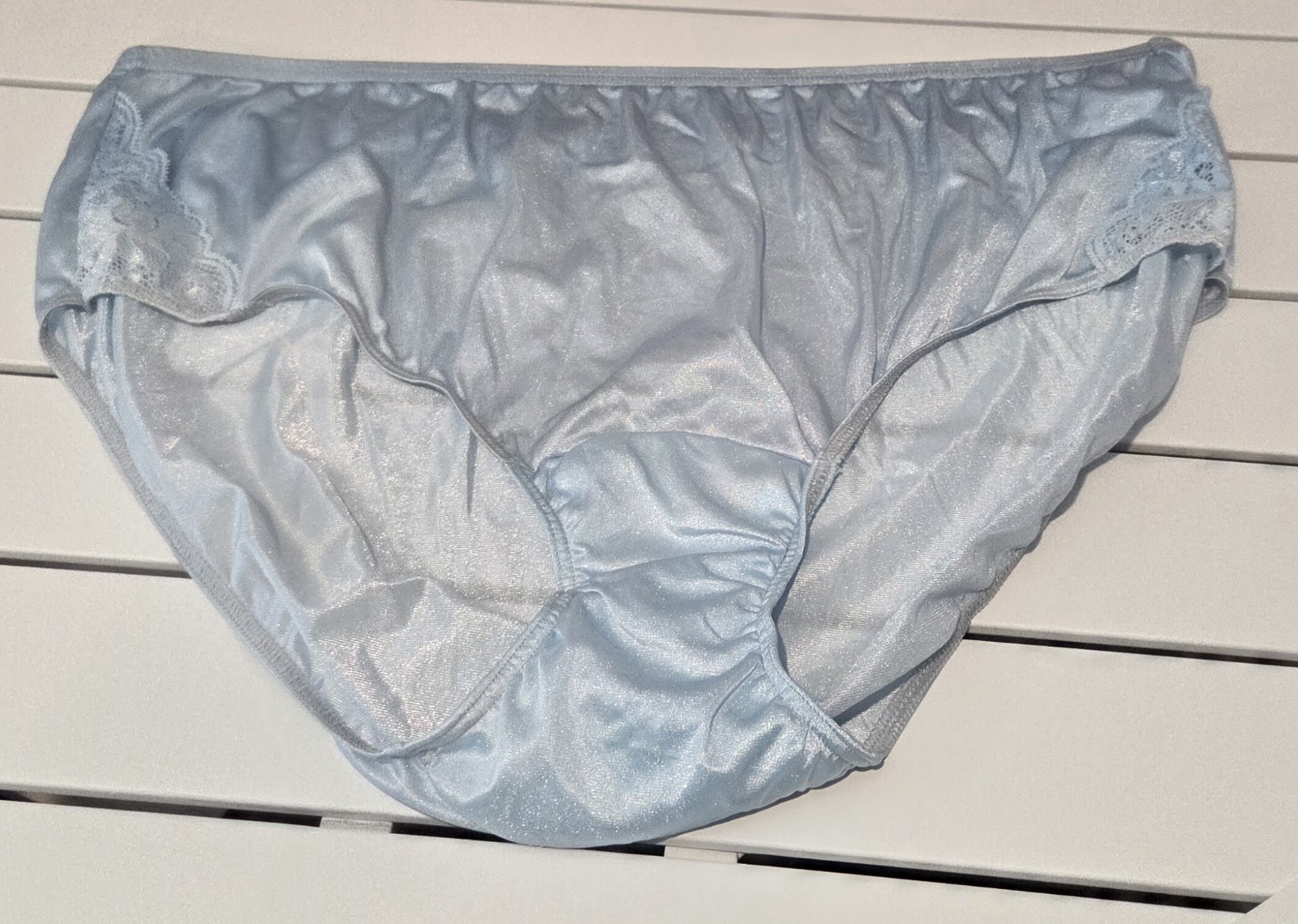Shadowline 11182 Bikini Panty Nylon Lace Lot Of 5 Pink Gray Blue All Sz 10/3XL