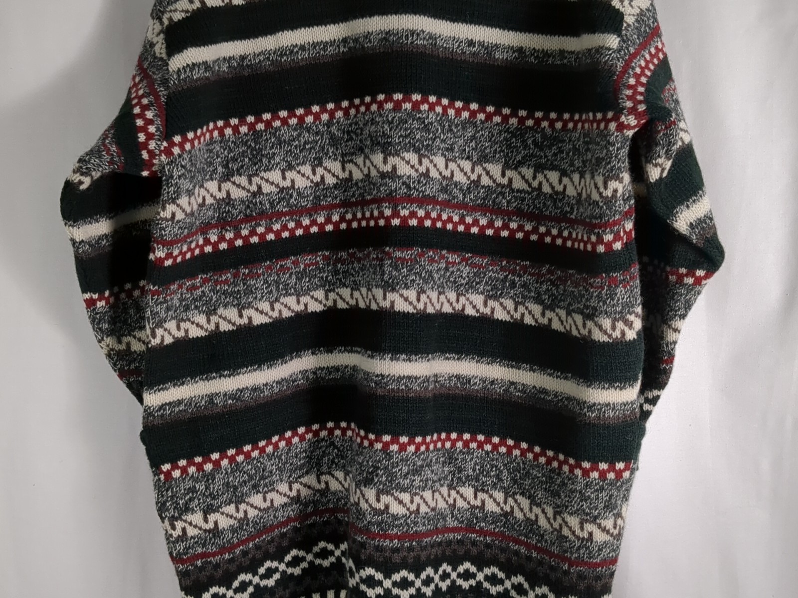 NWT Bay Road New Zealand 100% Wool Multicolor Collared Cardigan Sweater M