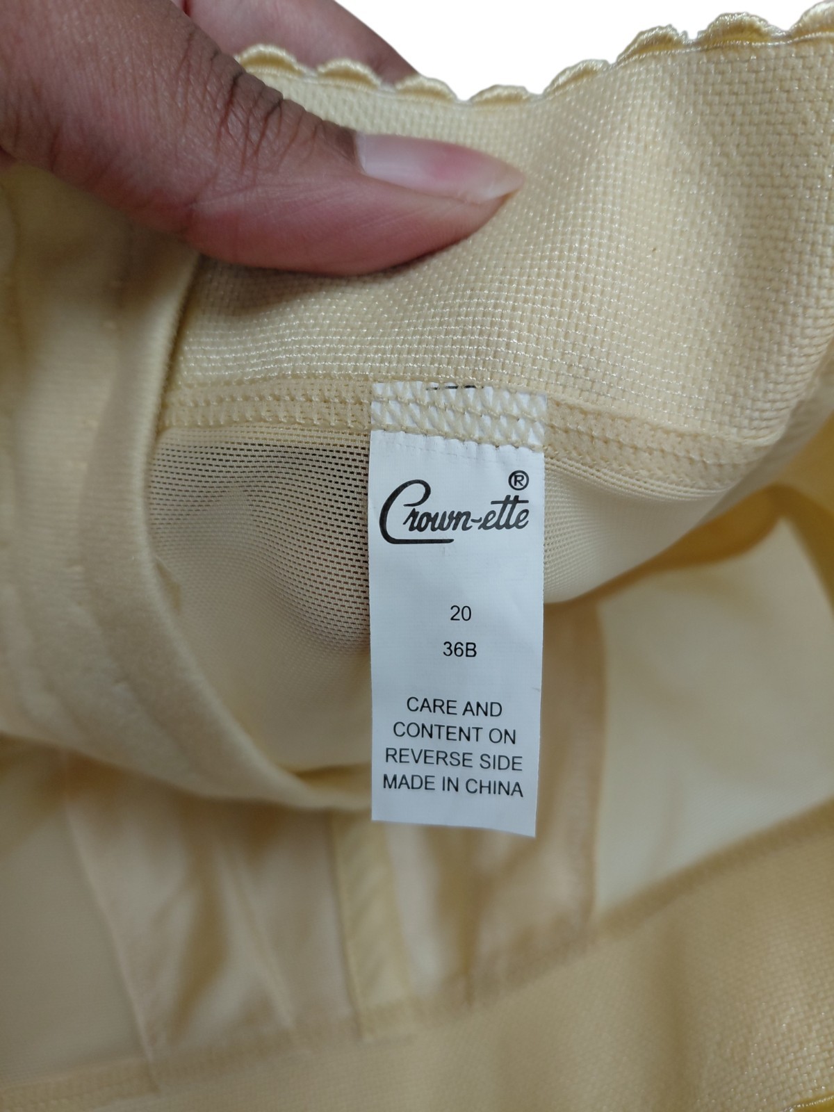 Vintage Crown-nette Longline Beige Bra Size 36B