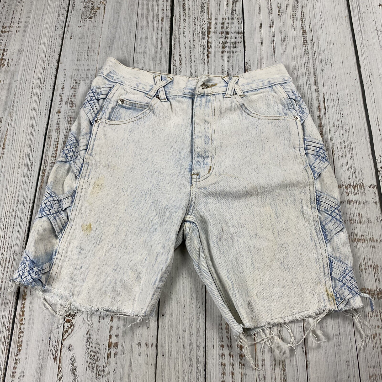 VTG 80S ANTI BASIC HIGH WAISTED CUT-OFF FREY HEM MOM SHORTS DENIM JORTS 9/10