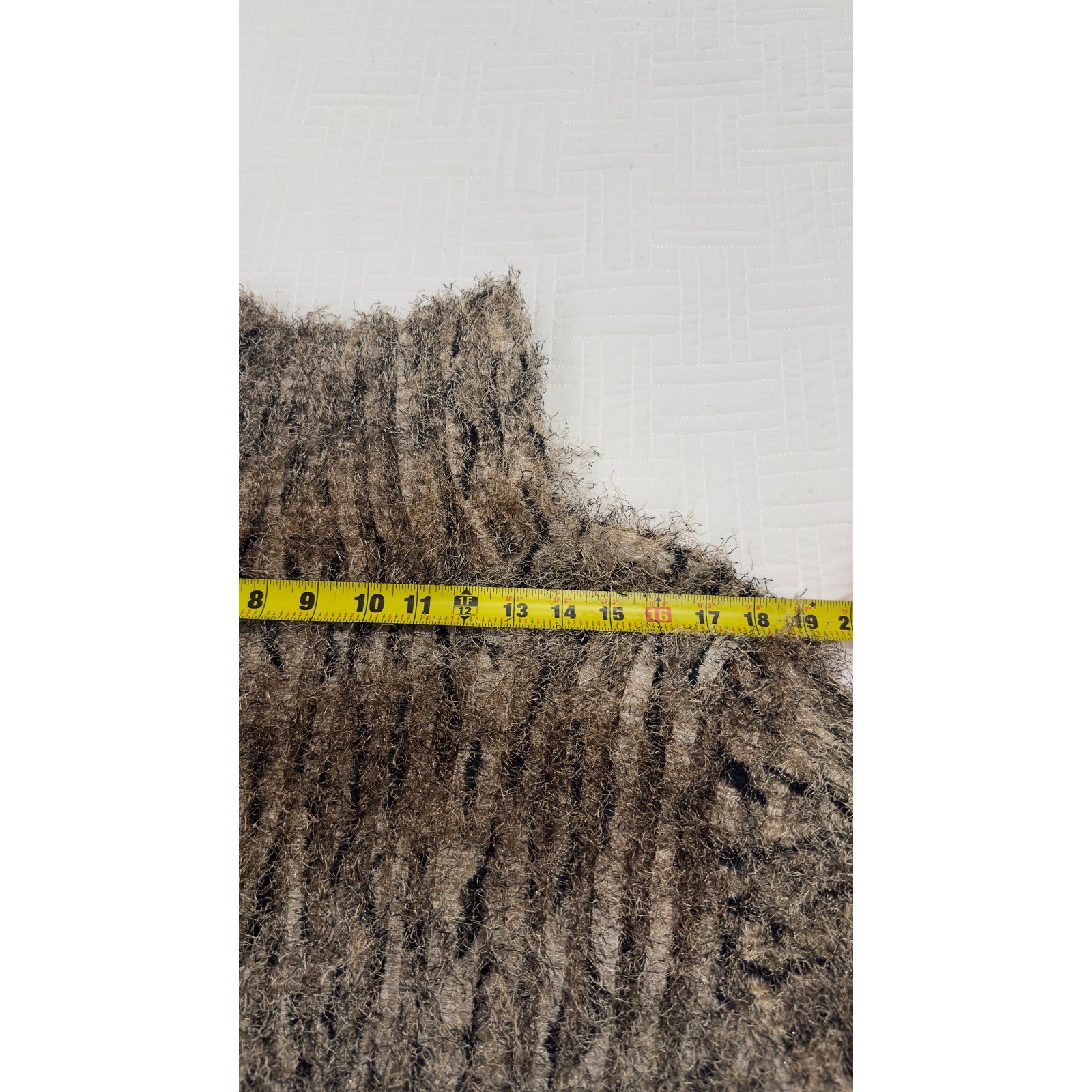 Jacobson’s Vintage Eyelash Knit Sweater Brown Black Fuzzy Mock Neck Large