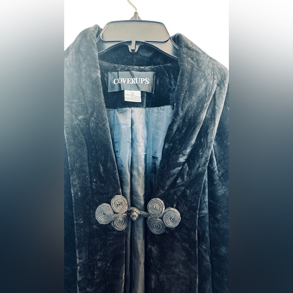 COVERUPS vintage velvet coat, long velvet jacket, Hong Kong, 100% cotton velvet