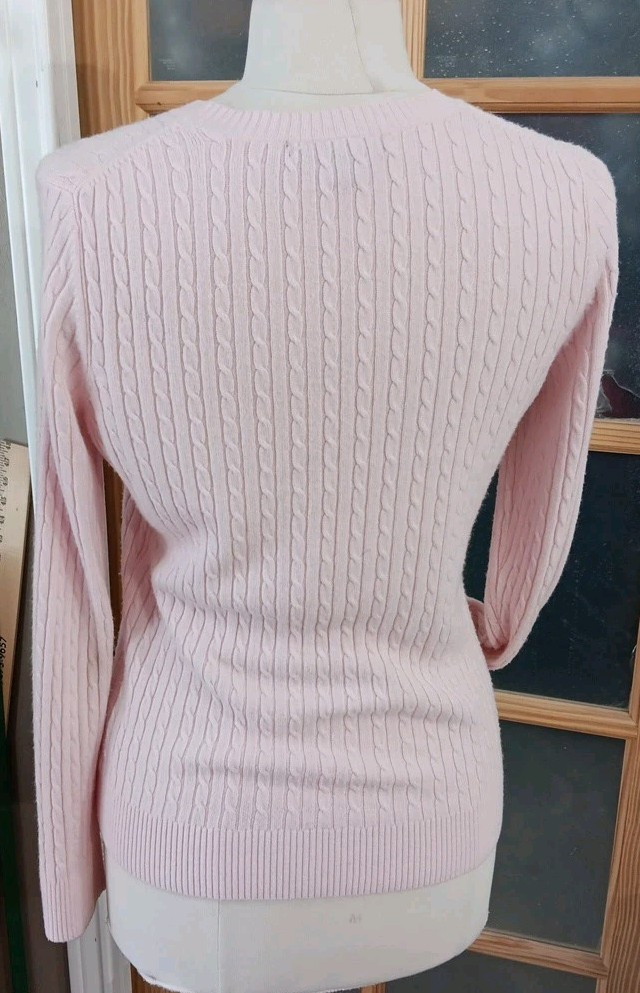 Vintage Designers Originals Luxelon Sweater Top Soft Pink Pullover Womens Sz M