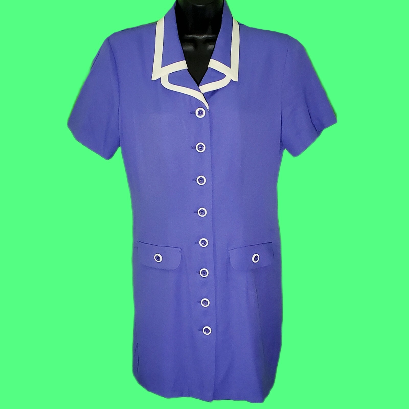 Vintage 80’s Purple Lilac Schoolgirl Dress SCARLETT INTERNATIONAL Sz 12 MOD…