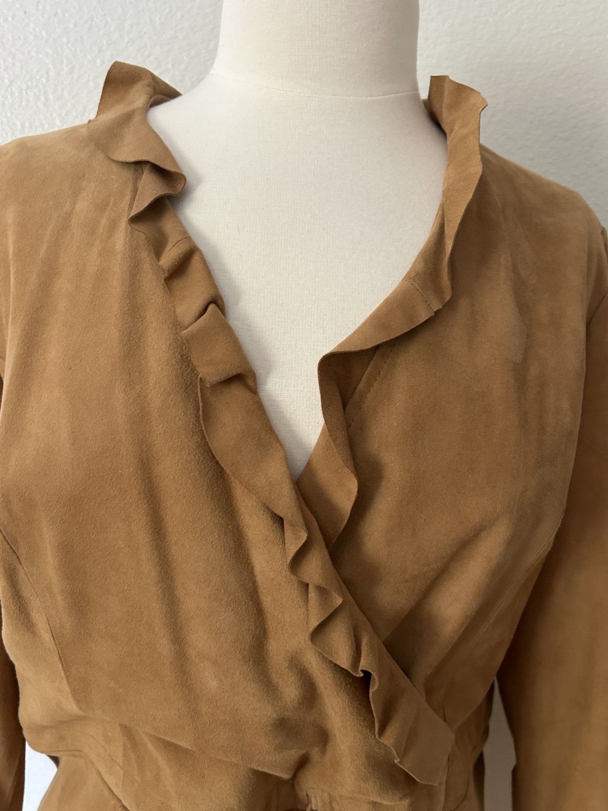 VINTAGE 1980’S VAKKO LEATHER SUEDE TOP NWT LARGE