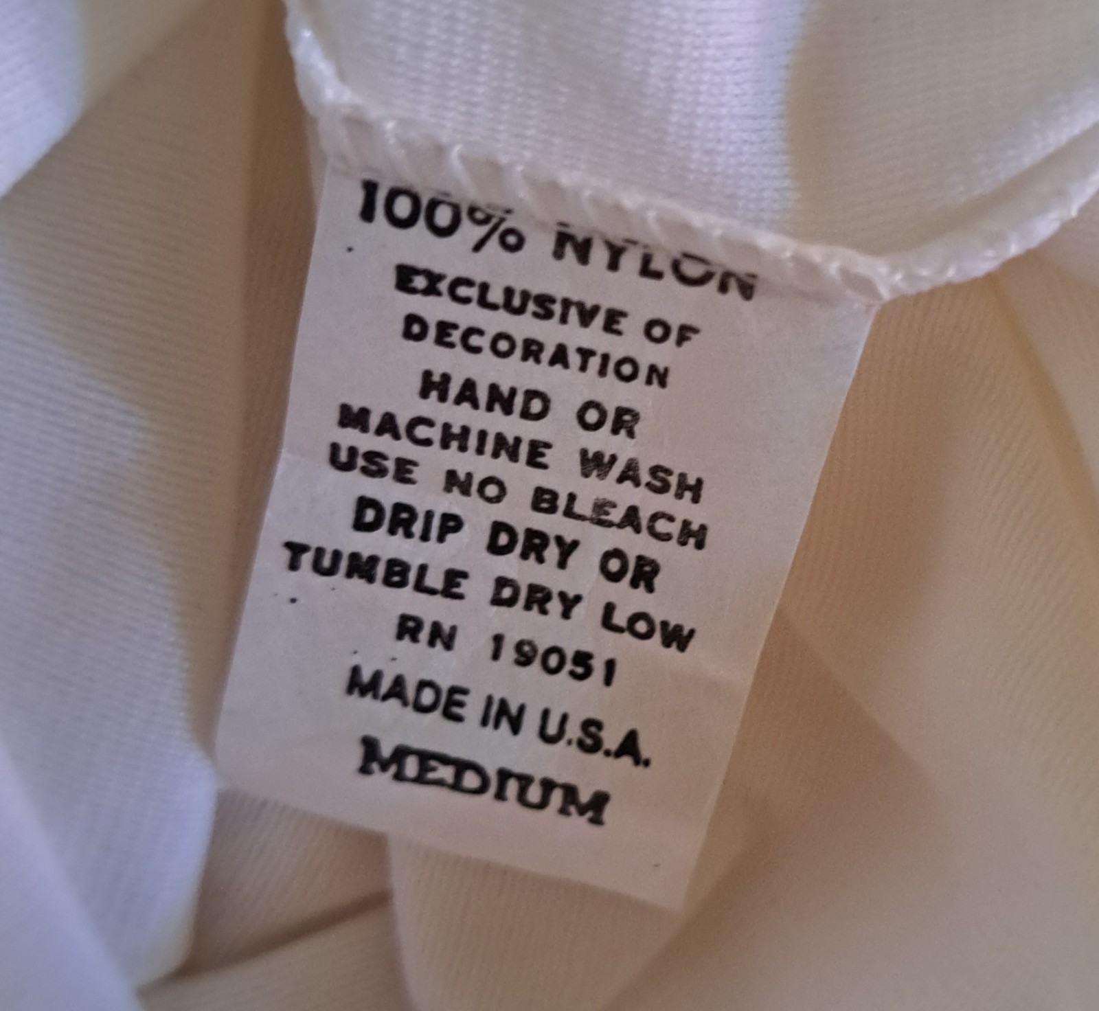 Vtg Paramount Long Nightgown Medium 60s 70s White Nylon Fleece Satin Ruffle