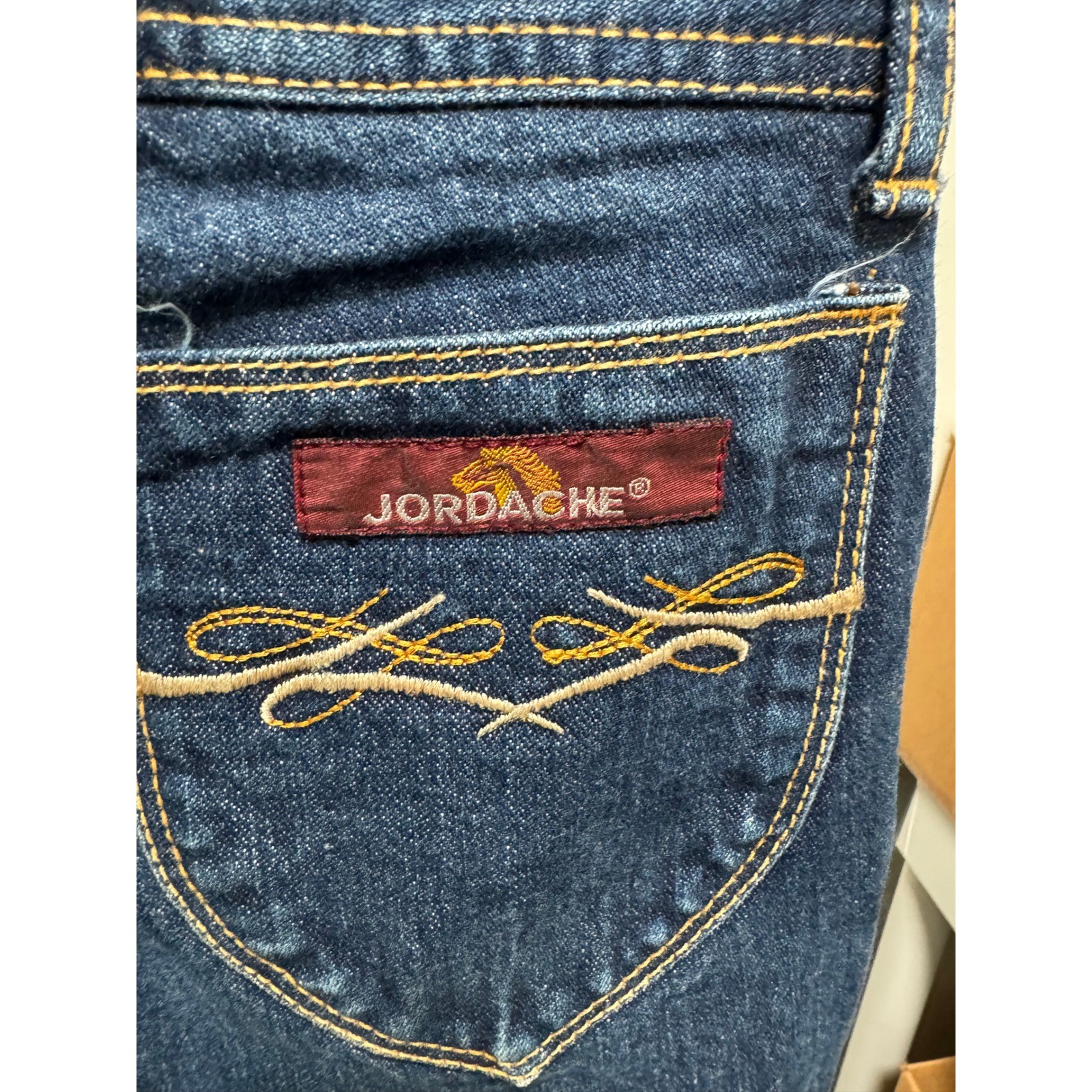 Jordache Jeans Womens 27 Blue Vintage High Rise Heart Pocket Straight Leg Denim