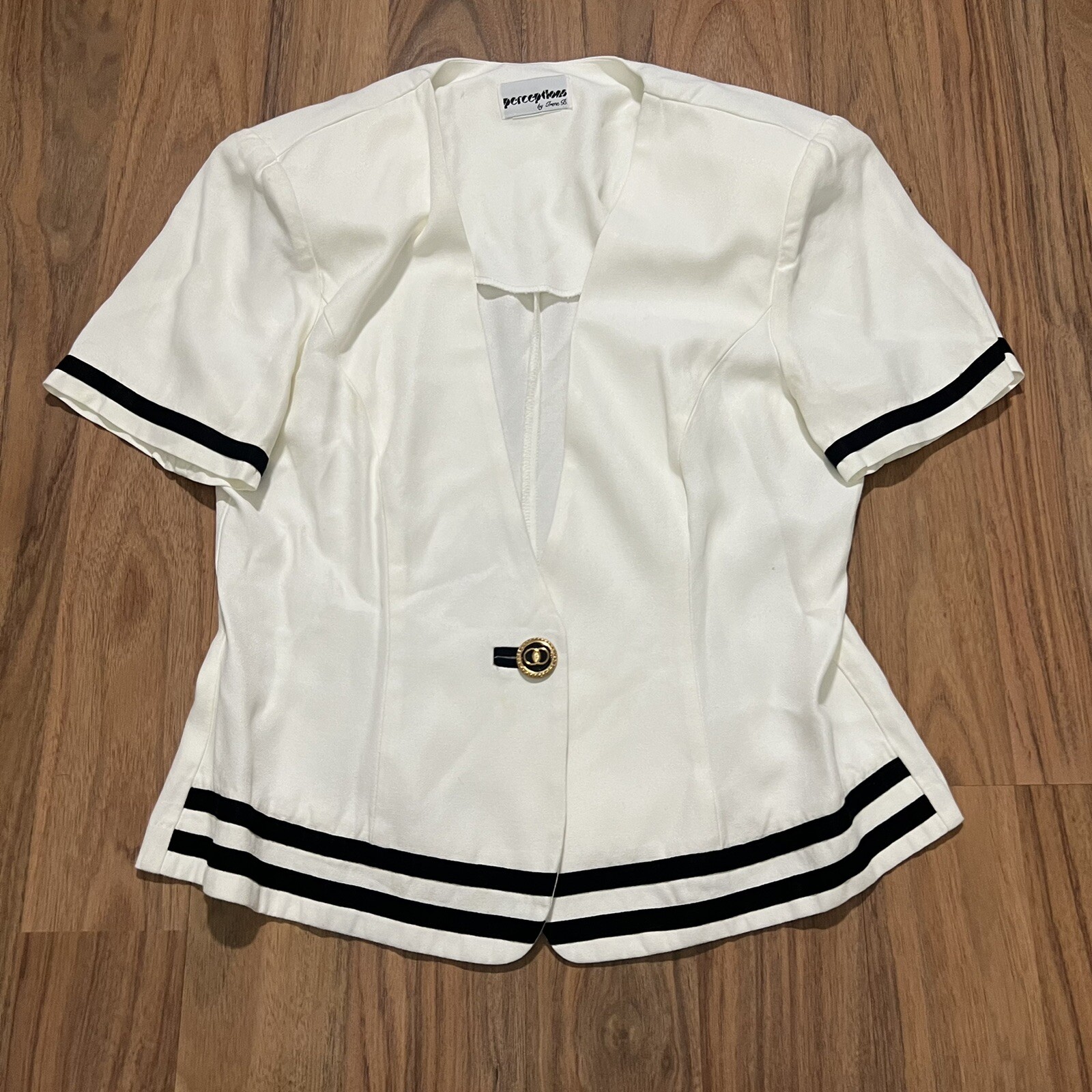 Vintage Perceptions by Irene B Nautical Jacket Short Sleeve womens Medium