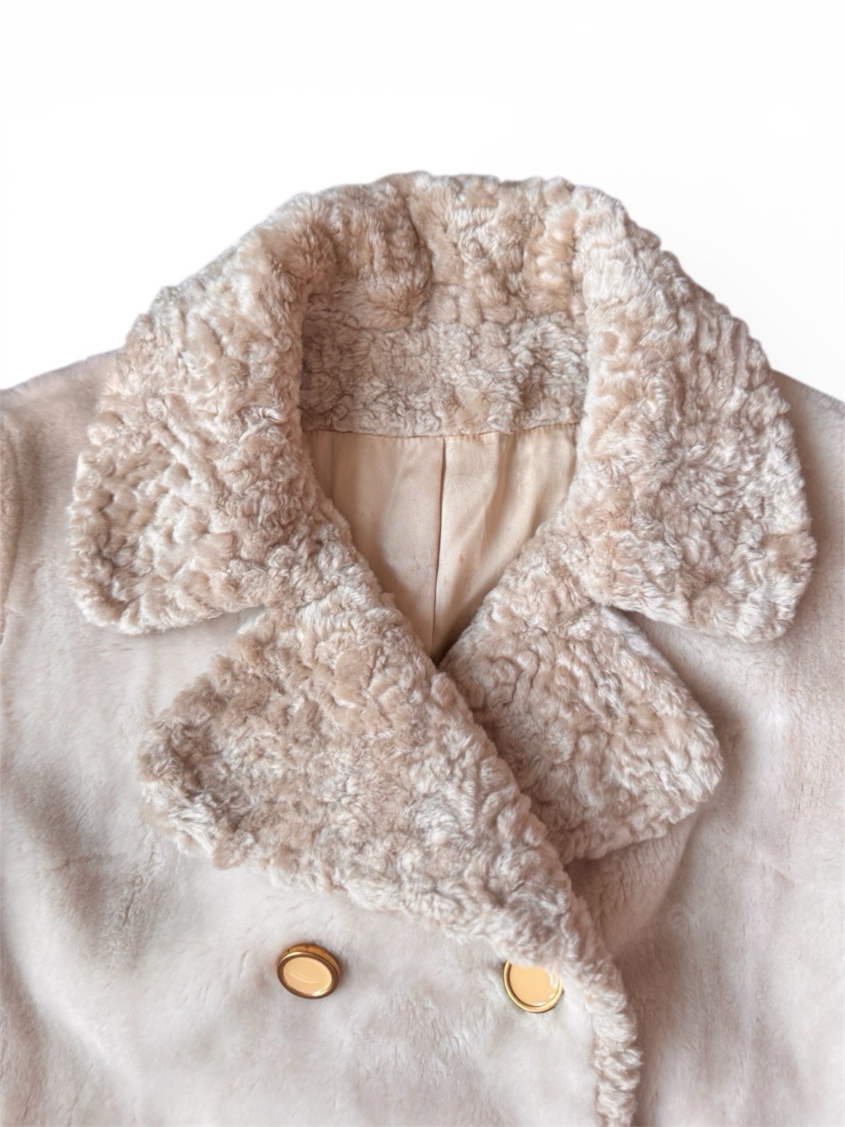 Vintage 60’s Borgana Faux Fur with Pockets Coat Jacket Women’s Size S