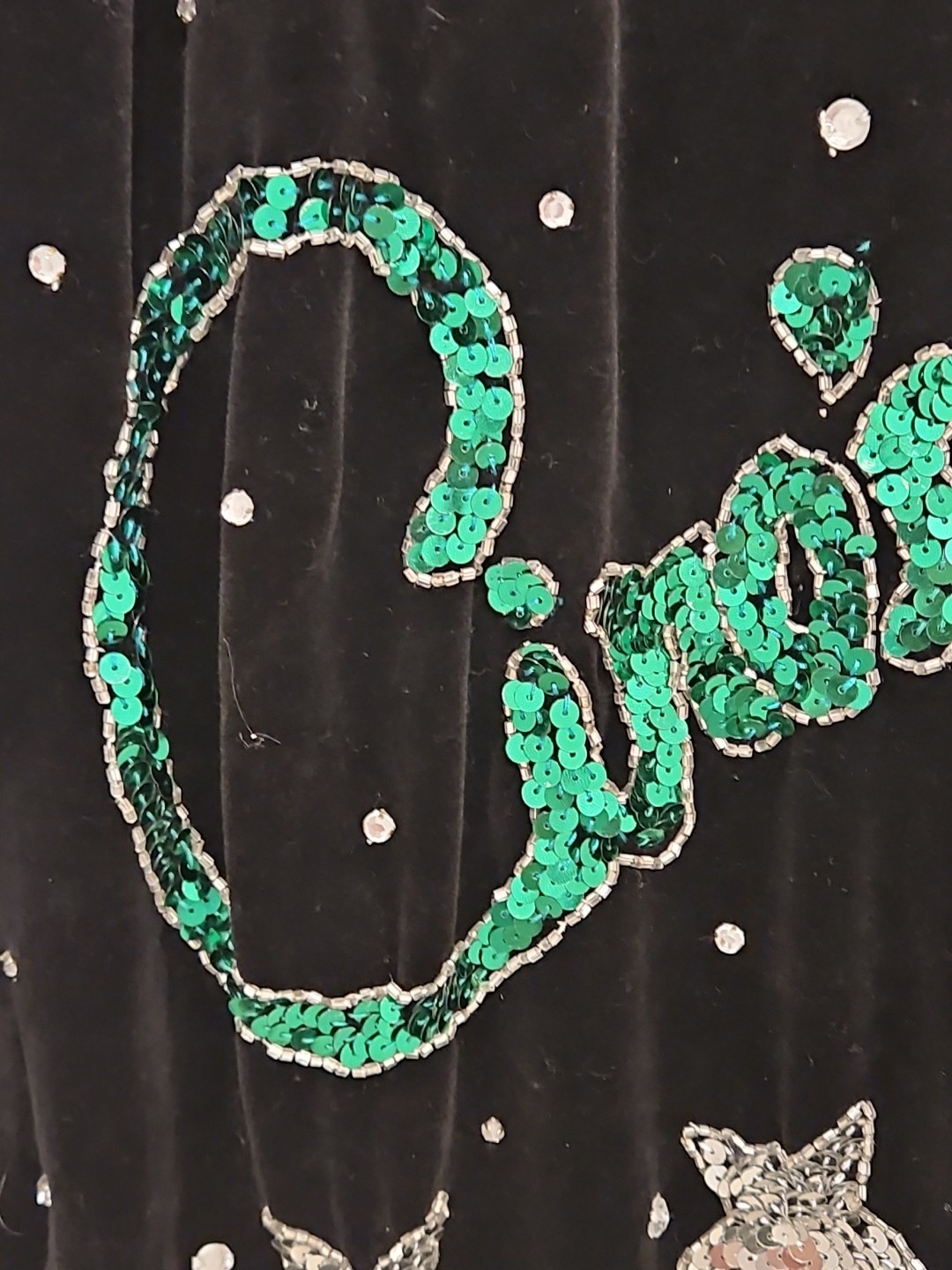 Vintage 80s Bonnie Boerer & Co Velvet Sequin Hollywood Nightclub Sweatshirt L