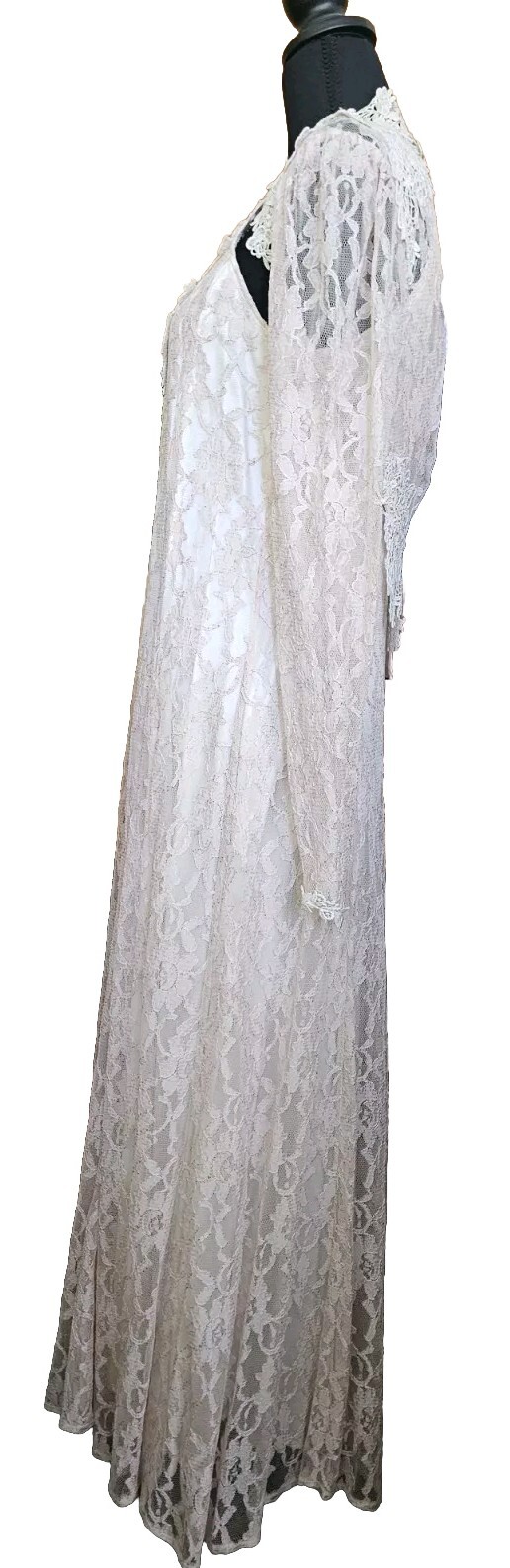 Margot Lea Peach Lace Dress And Bolero Jacket Satin Lining Size Medium Vintage