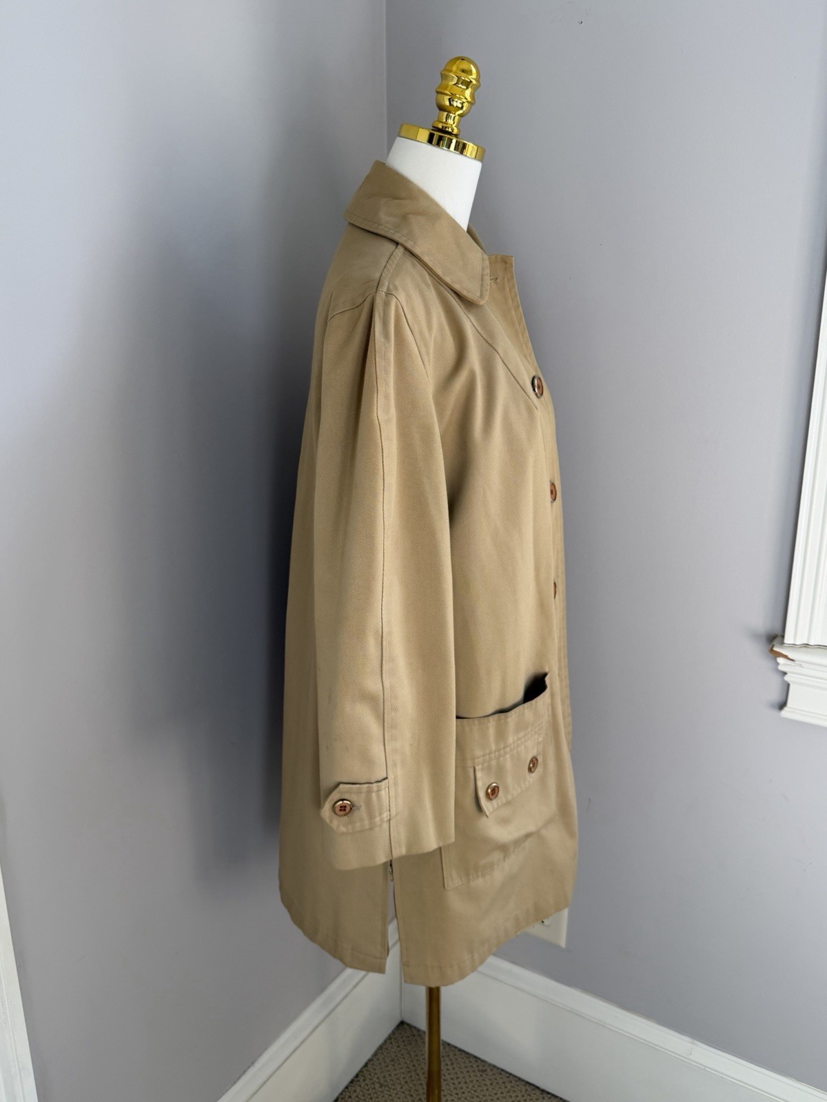 Celanese Fortrel 60s 70s Vintage Women’s Trench Coat Khaki
