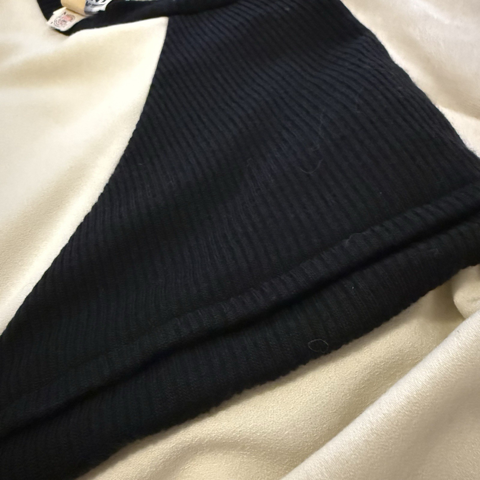 Vintage 70s Toni Petite Dress 16P Black White Mod Colorblock Raglan Shoulder