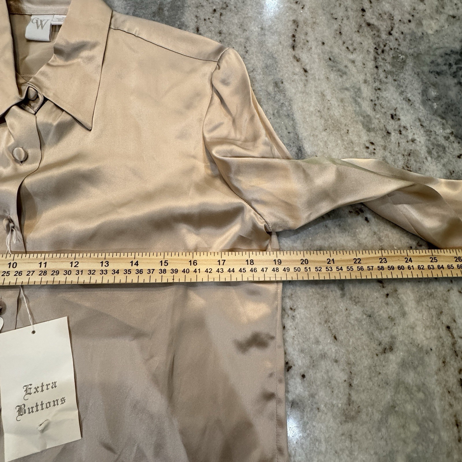 NWT VTG RARE 90s Clifford & Wills CW 100% Silk Blouse Champagne Button Down Sz 6