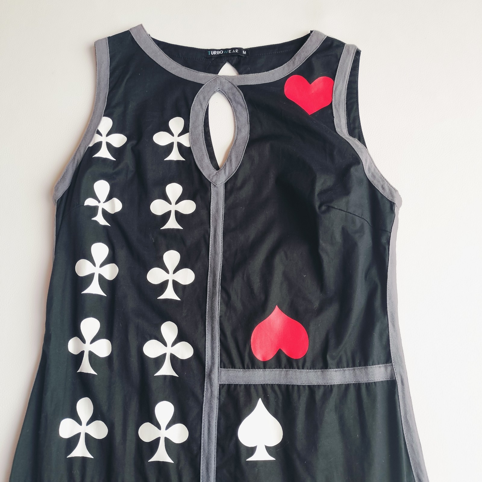 Rare Archive 90s TURBO WEAR Playing Cards Print Dress Vintage Japanese Y2K