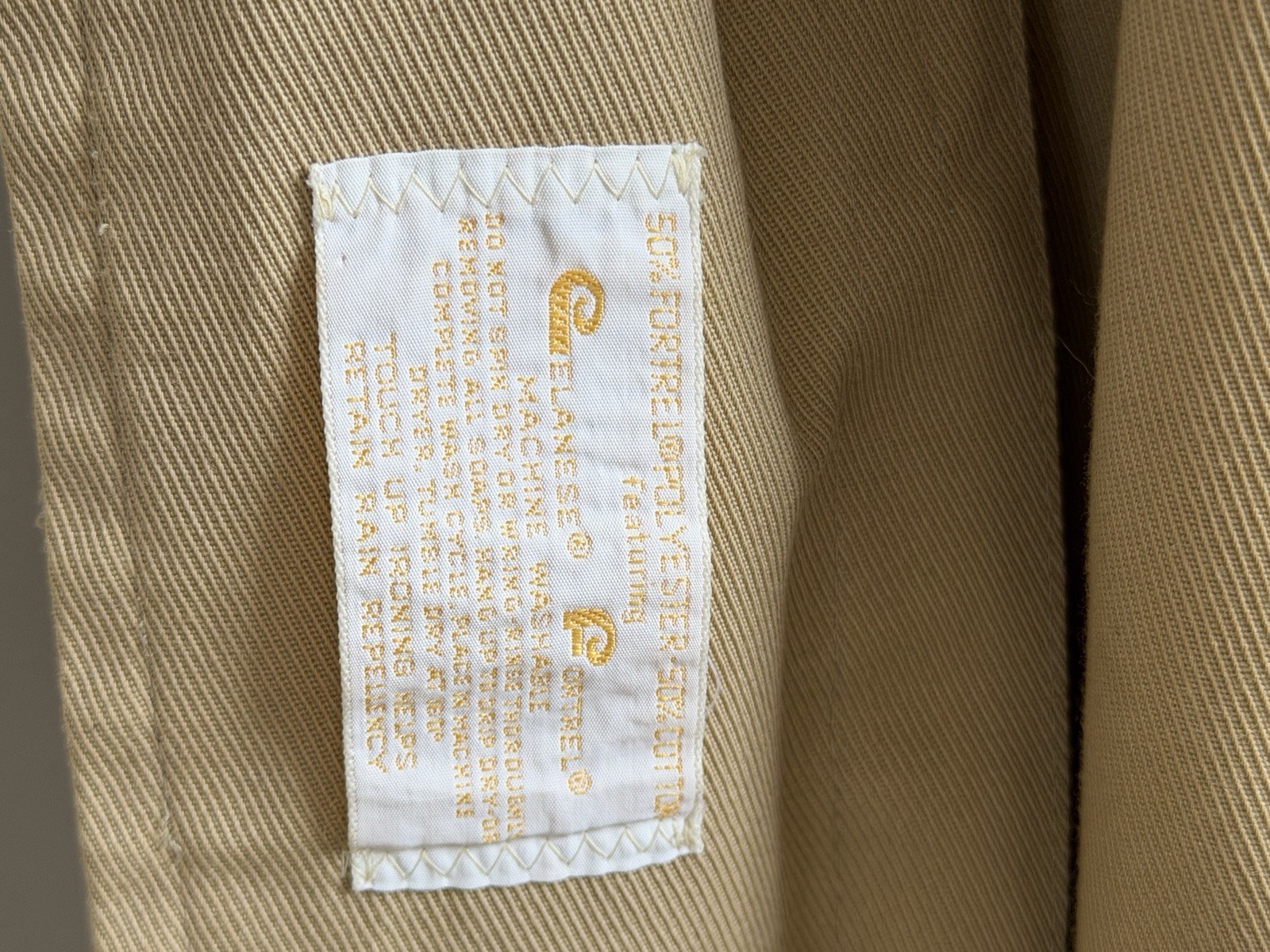 Celanese Fortrel 60s 70s Vintage Women’s Trench Coat Khaki