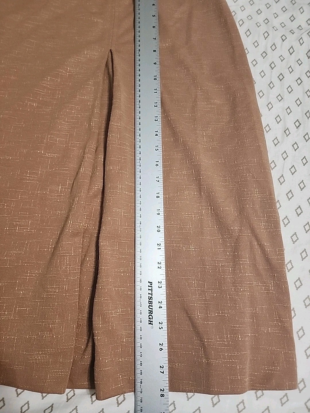 Vintage 70s COS COB Size 10/12 Gold Midi Skirt Pleated Stretch Quiet Luxury