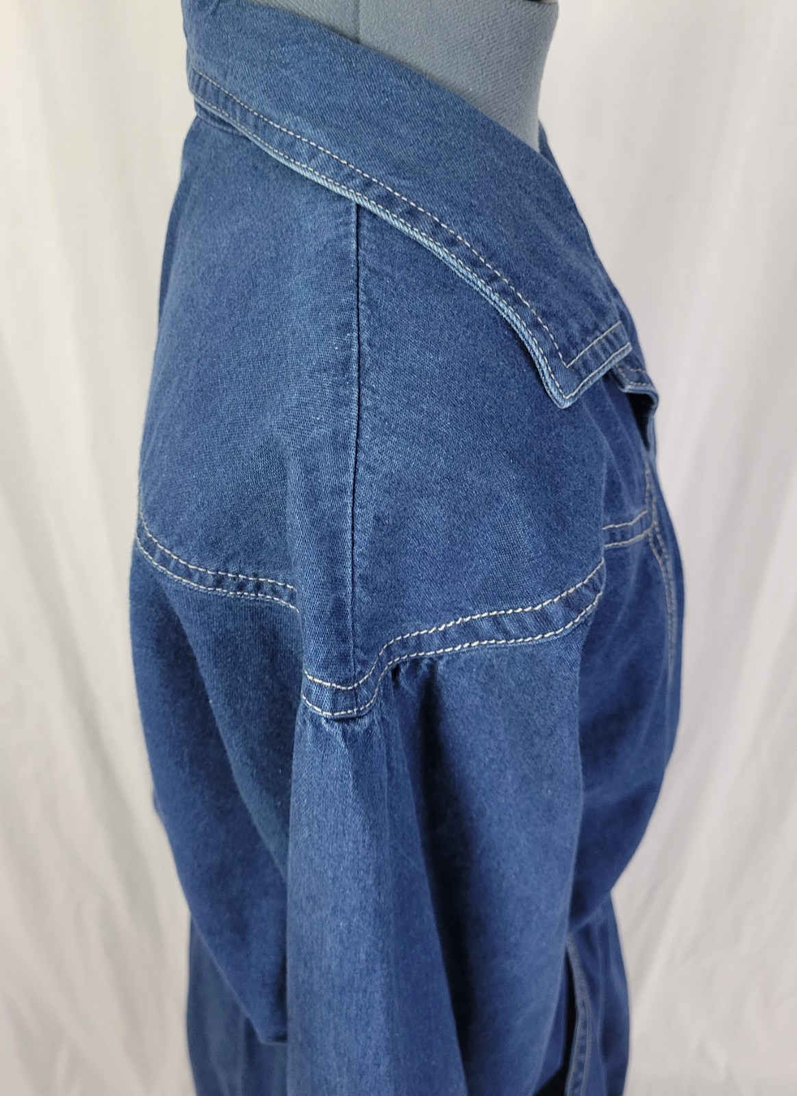 Vintage Kay Brandon for H & A Denim Shirt Dress w Elastic Waist Size M/L?