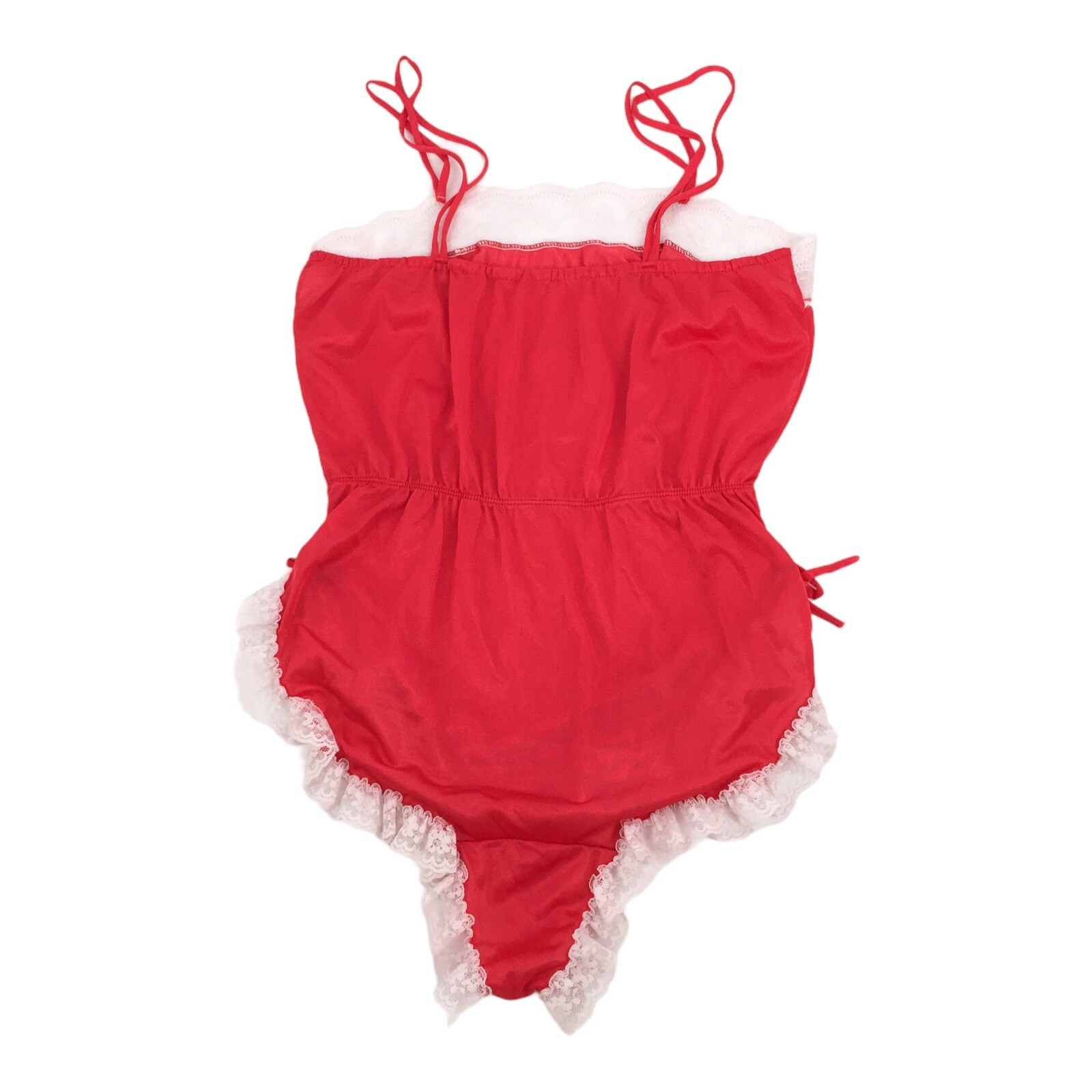 Vintage 1960s Jennifer Dale Lingerie Teddy Size 5 Small Red White Romper Pinup S