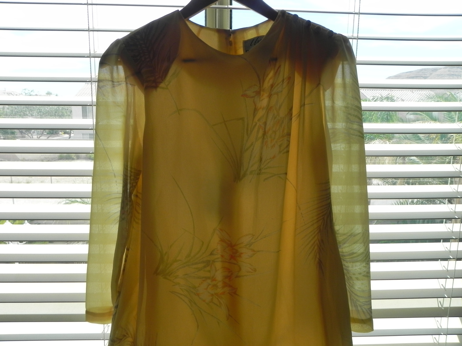 Vtg Umba for Parues Feinstein Dress Multi-Color Floral Long Sleeve Size 14(US10)