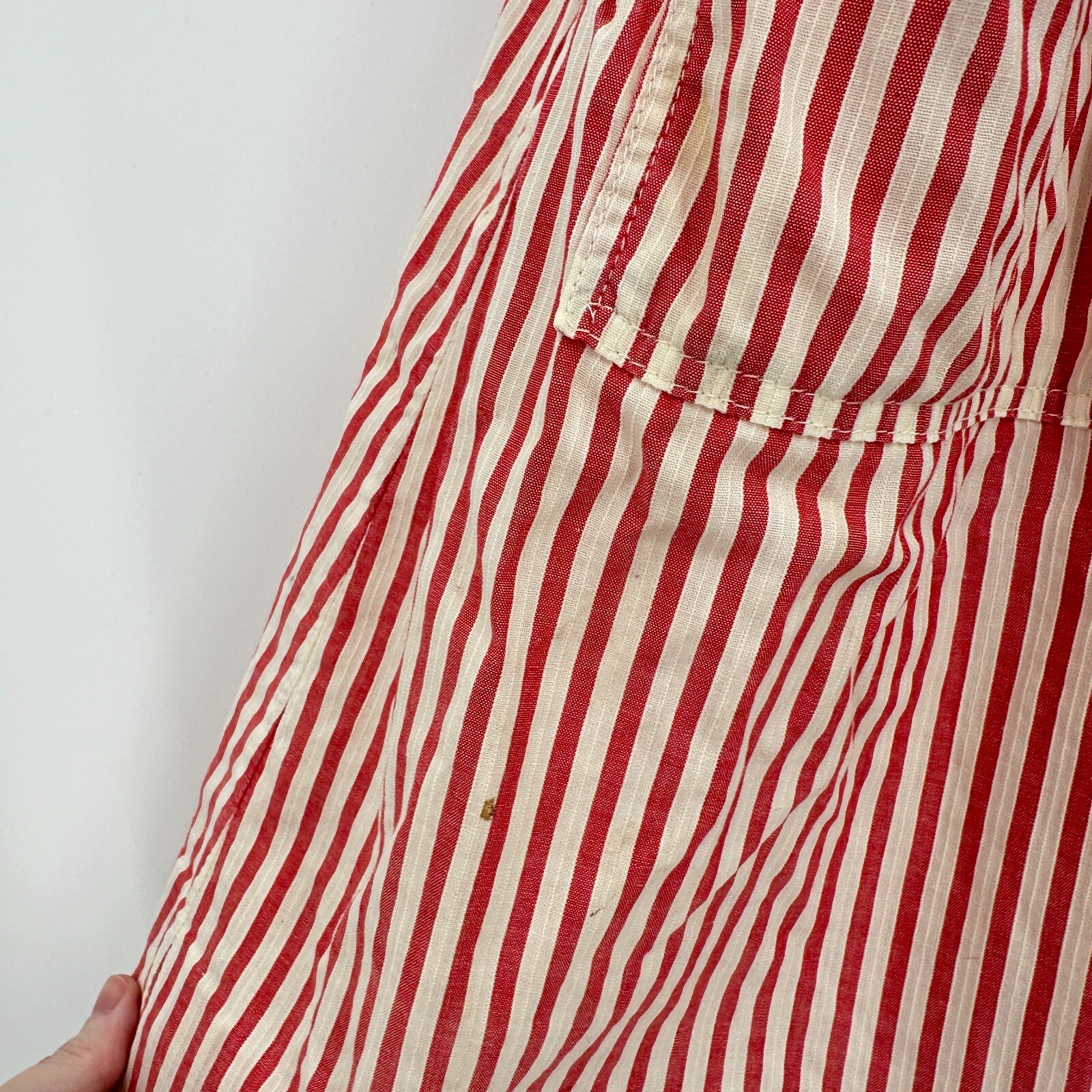 Vtg Shane Uniform Co Candy Striper Dress 12 Red Tucson Medical Center Sanforized