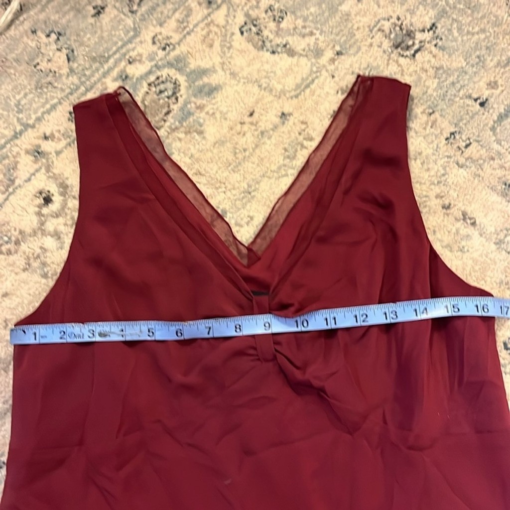 b.i.y.a.y.c.d.a. Stylish Burgundy V-Neck Sleeveless Blouse