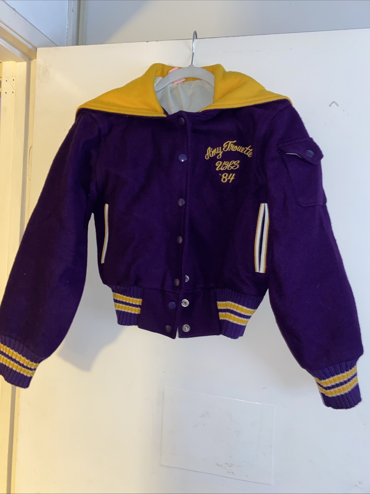 Vtg Lasley Knitting Co Seattle Wool Varsity Jacket 1984 Union HS Cali Wildcats