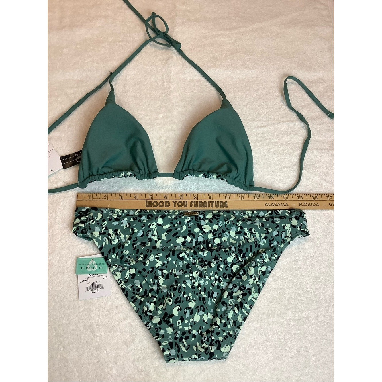 NWT sz MED Sunsets Reversible Catwalk Starlette Triangle and Hipster Bikini Set