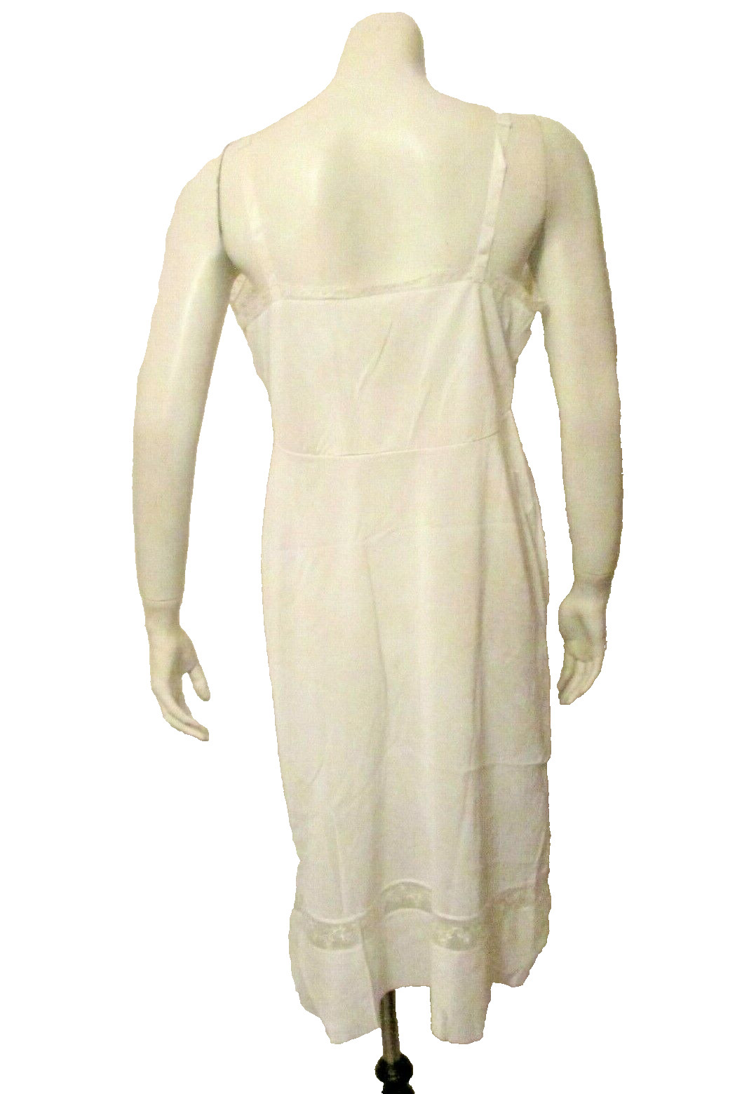 Isis Nylon Tricot Crystal Pleats Lace Full Dress Proportioned Slip 38 USA made