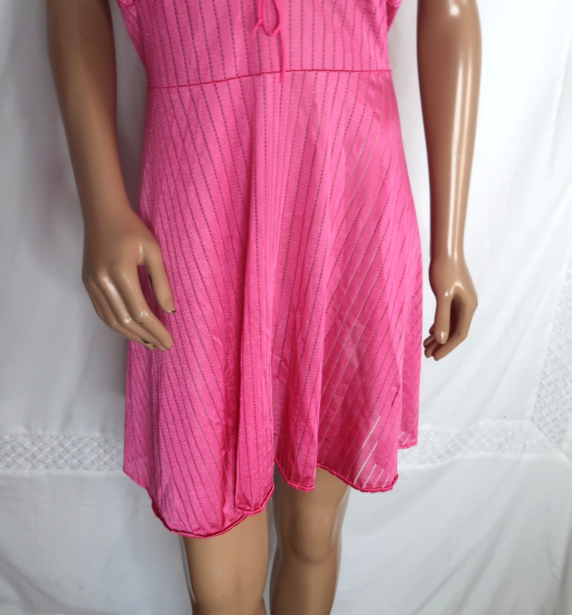 Vintage Undercover Wear Hot Pink Semi Sheer Size1X Nightgown