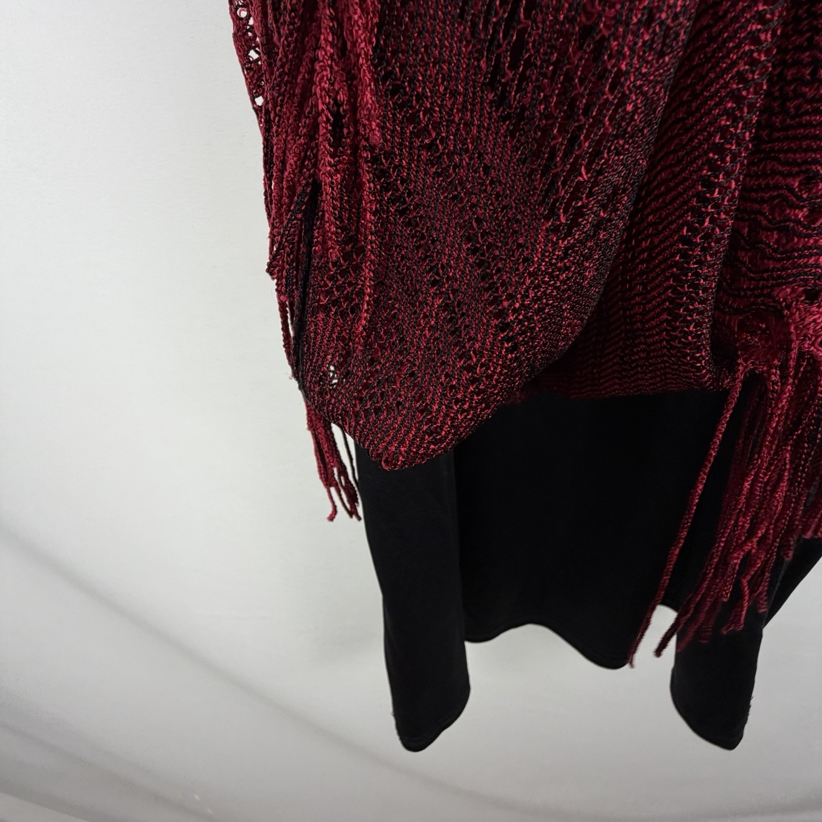 VTG Harlow Dresses Sz 12 Sleeveless Red Black Lace Fringe Flapper Dark Romantic