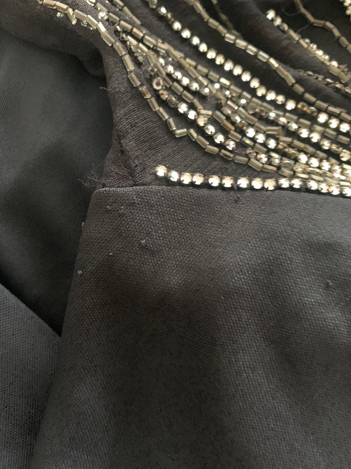 Vintage 70s Molli par is Matte Jersey With Rhinestones Embellishments Size S