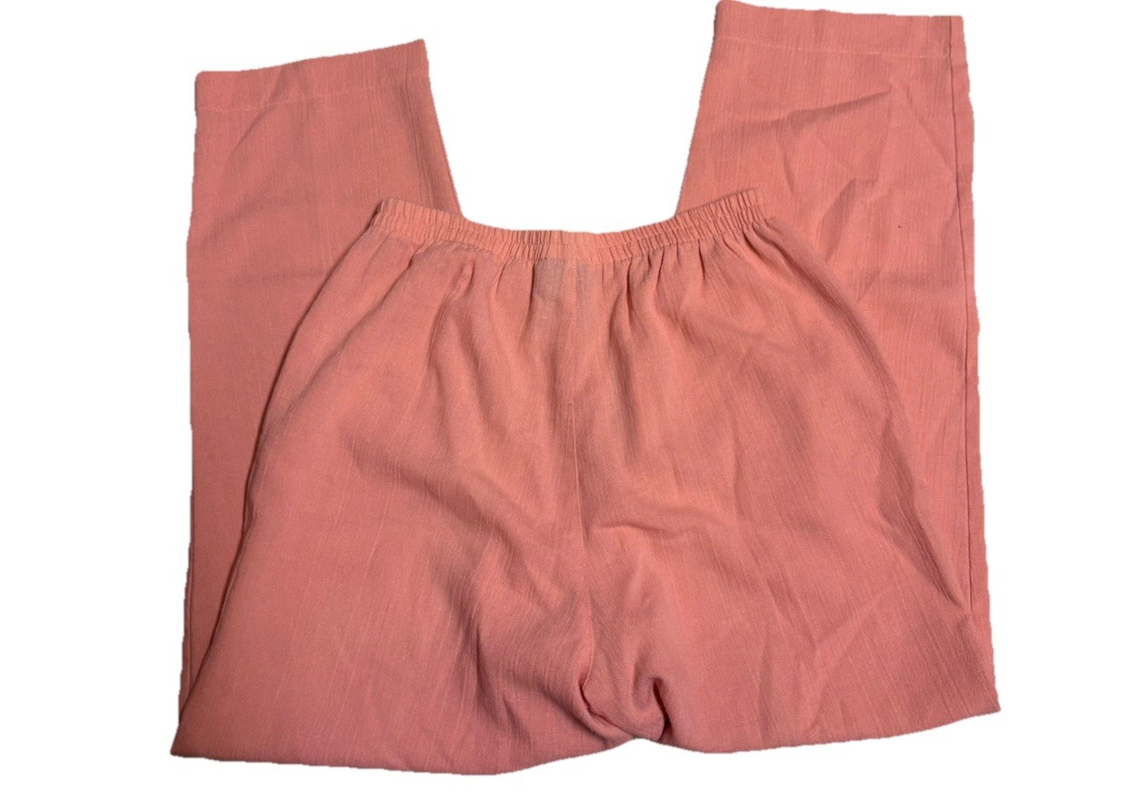 Cricket Lane Peach Grandma Comfy Pants Elastic Waist Pockets Size 10 Medium