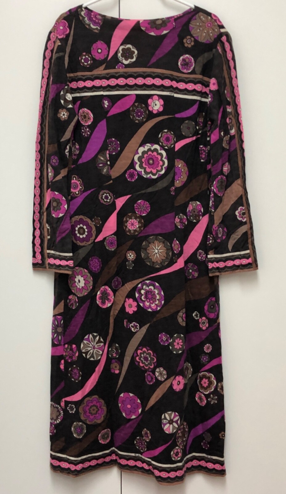 Emilio Pucci 1960s Lord & Taylor Geometric Print Cashmere & Silk Dress – Size 6P