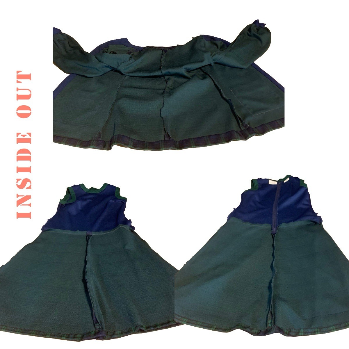 VINTAGE CIRCA 1960’S VOGUE COUTURIER BLUE PLAID DRESS & JACKET SET APPX MED