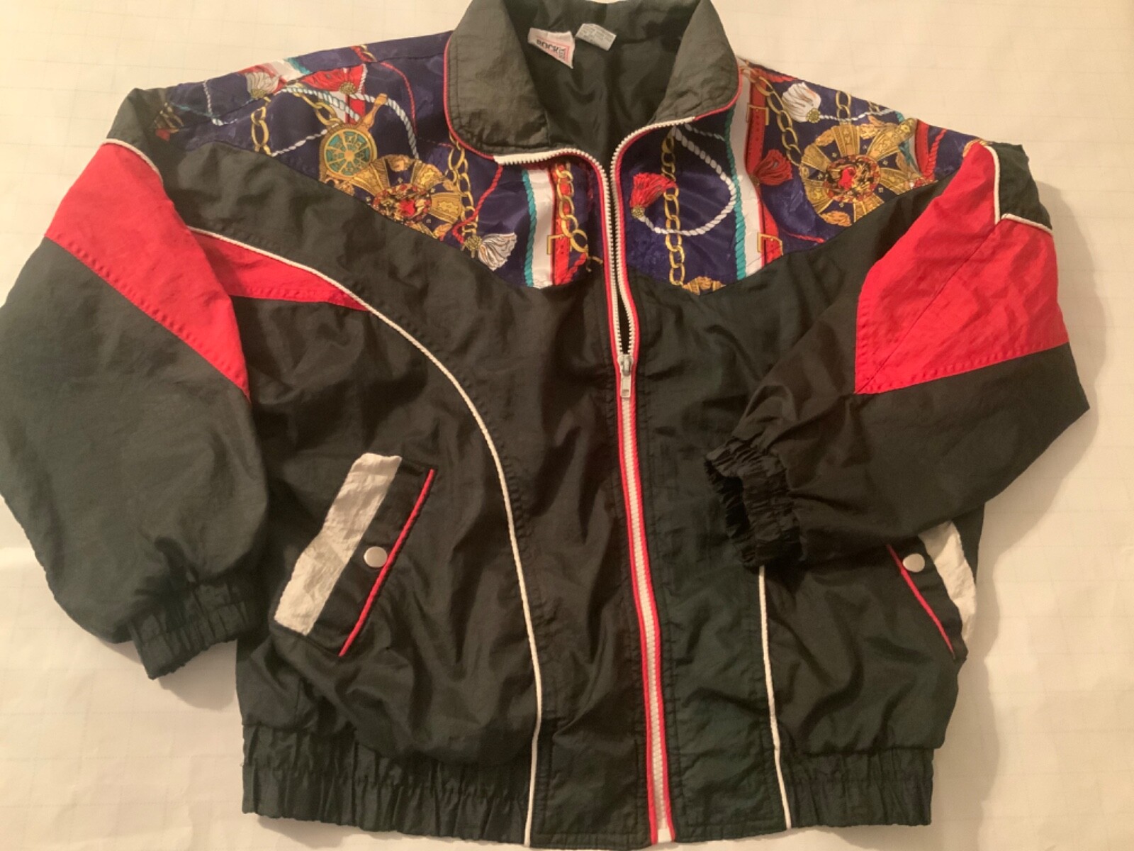 Rock Creek Hip Hop 80’s Retro Patchwork Windbreaker Jacket Multicolor Vintage S