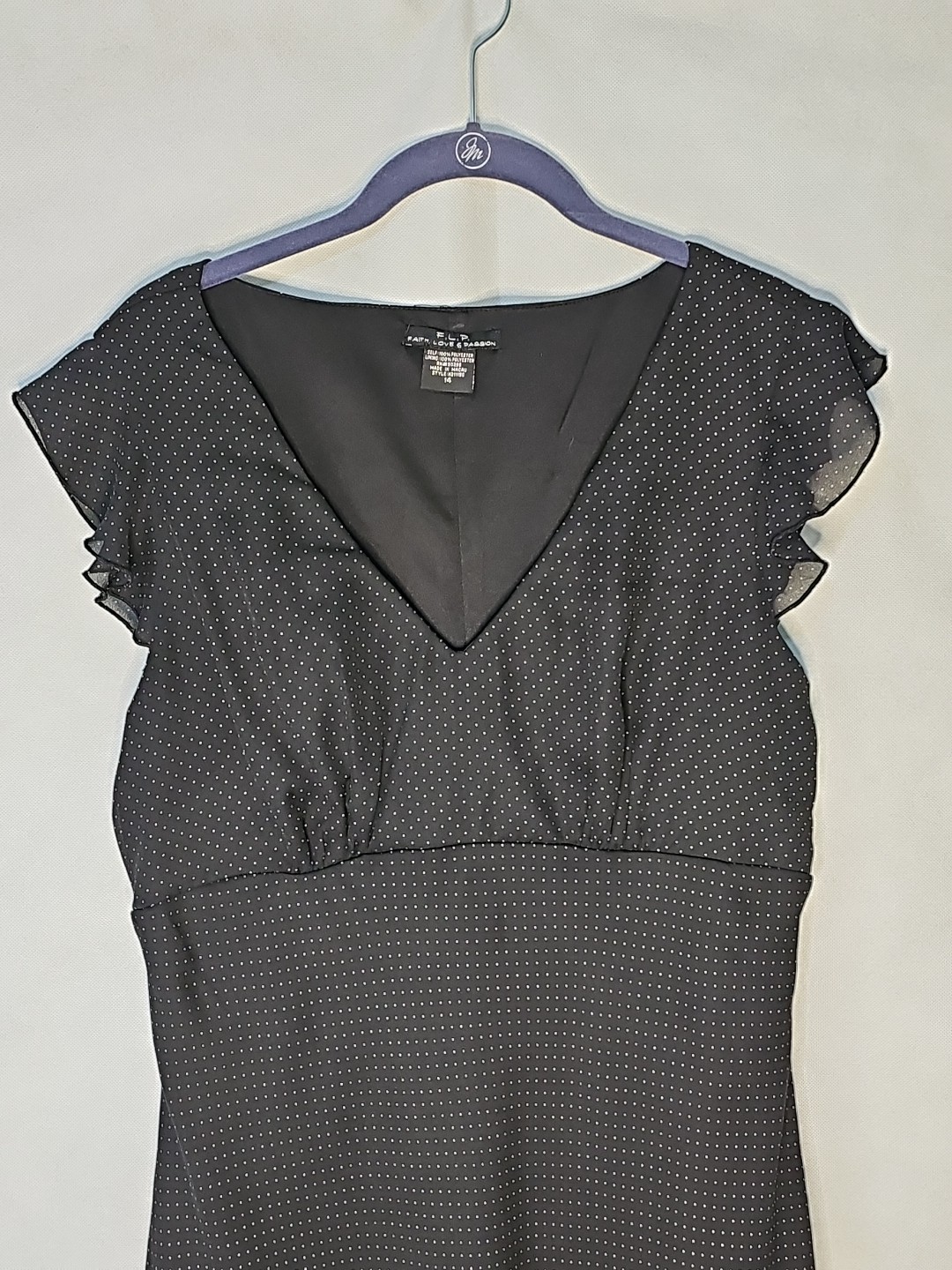F.L.P. VINTAGE Black & White Polka dots Size 14