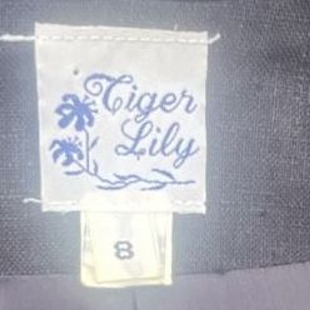 Vintage Tiger Lily 100% Linen Navy Sailor Style Nautical Two-Piece Set