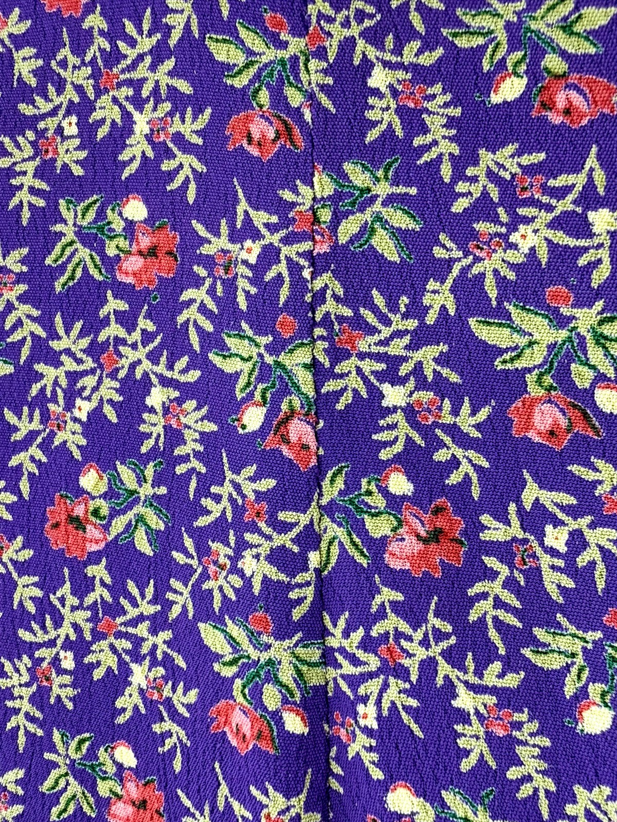 VTG 90s April Cornell Purple Ditsy Floral Rayon Maxi Shift Dress XL Cottagecore