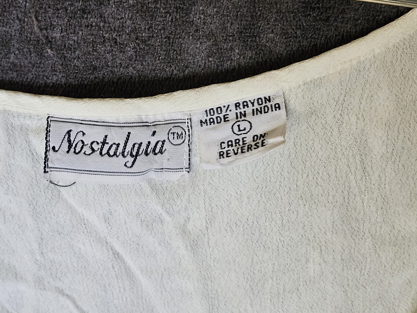 Vintage NOSTALGIA Ivory Off White Lace & Iridescent Beading Maxi Dress*Large