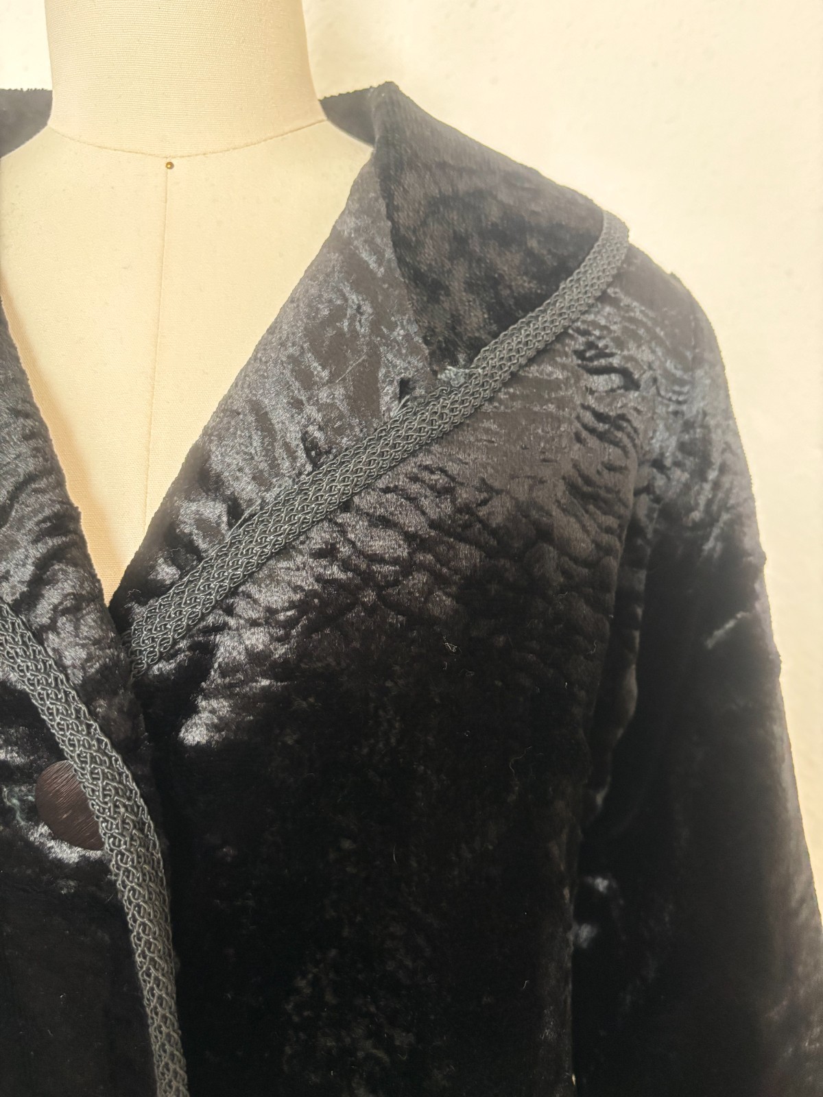1950s Black Embossed Velvet Jacket, by Specialty House, Small to Medium
