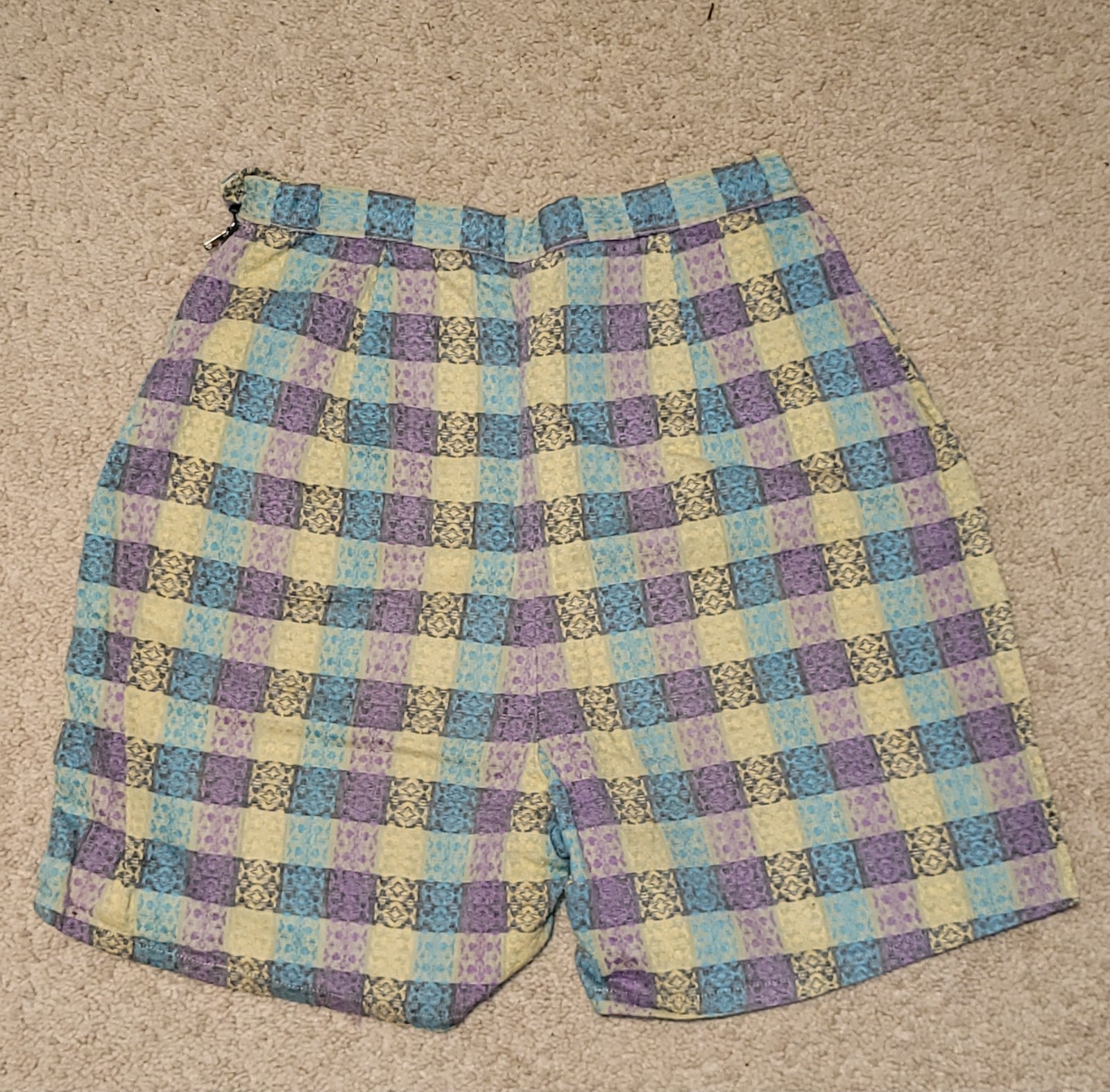 Vintage 50s Truly Regal Women’s High Waist Pattern Shorts Side Zip Zipper