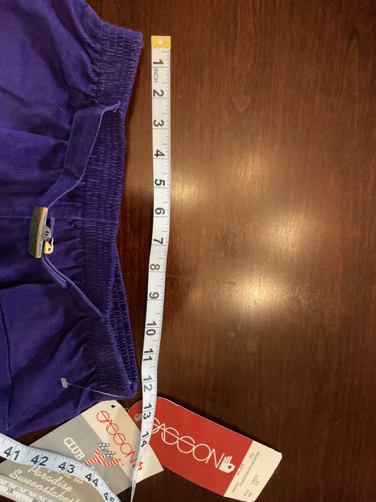 Vintage 80’s Sasson Corduroy Skirt A-Line Corduroy Modest Waist 24” Purple NWT