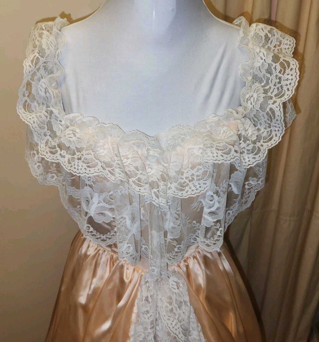 Rare Vtg 80’s ZumZum Ruffle Lace Pickups Princess Little Bo Peep Gown*sz7/8* GUC