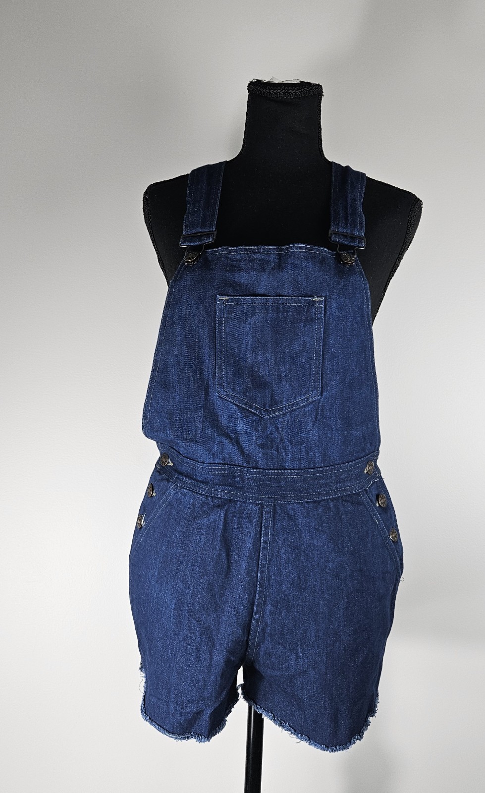 RETRO 80s 90s DARK BLUE SHORTALLS VTG OVERALLS Boho Y2K Coachella Western 11/12