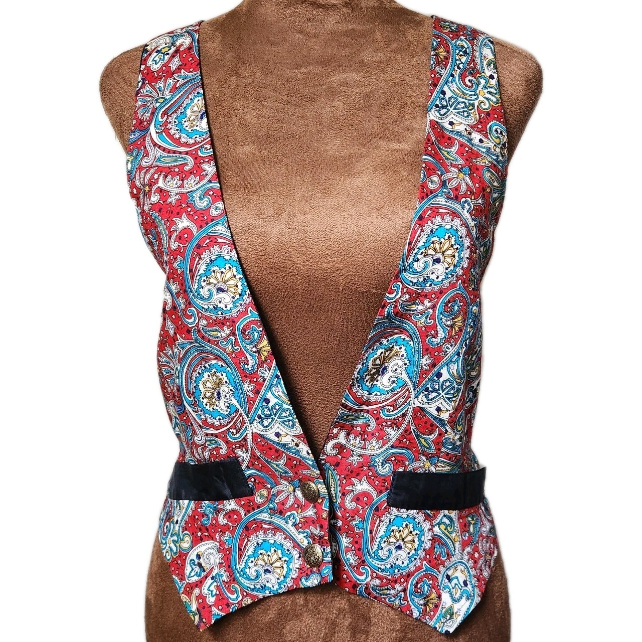 Vintage Vest By Mirrors Women’s Size S Paisley 90s Colorful Women’s Artsy