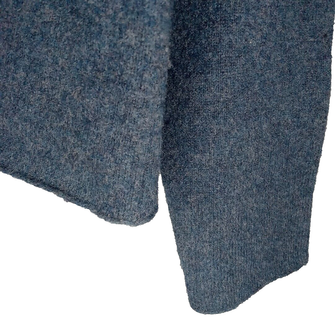 Vintage J Crew Sweater 100% Lambs Wool Womens Sz M Blue V-Neck Pullover Warm